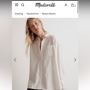 MADEWELL The Signature Poplin Oversized Shirt in Stripe